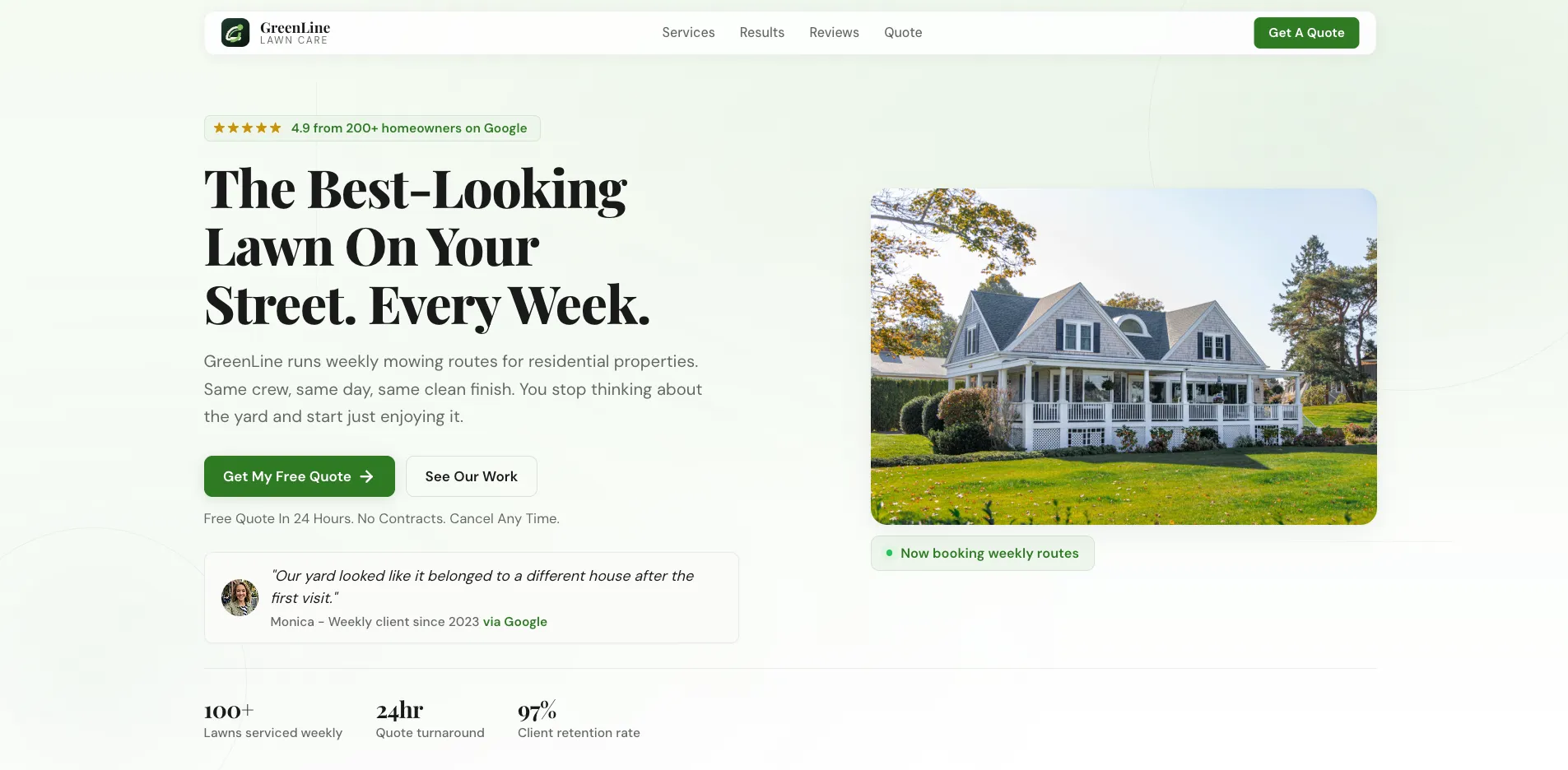 GreenLine Lawn Care website built by Chaos Digital